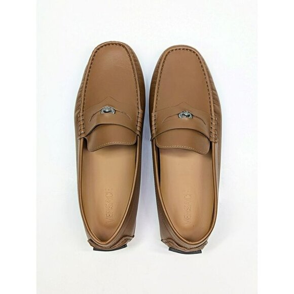 Versace Men's Medusa Coin Biggie Leather Slip On Penny Drivers Size 43 MSRP $775 - Picture 10 of 11